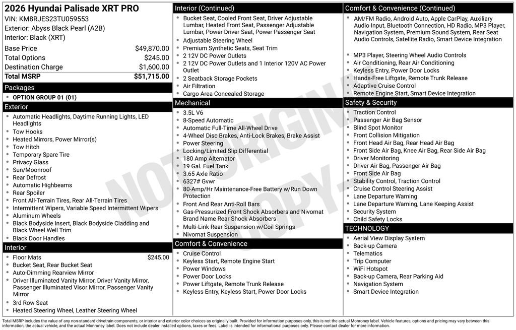 New 2026 Hyundai Palisade XRT Pro AWD/4WD image 26