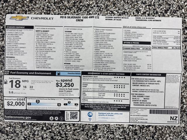 Used 2018 Chevrolet Silverado 1500 LTZ w/ Sport Package image 57