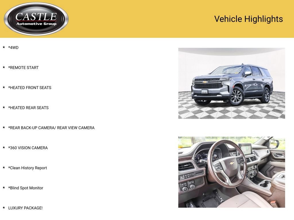 Used 2022 Chevrolet Tahoe LT w/ Luxury Package AWD/4WD image 3
