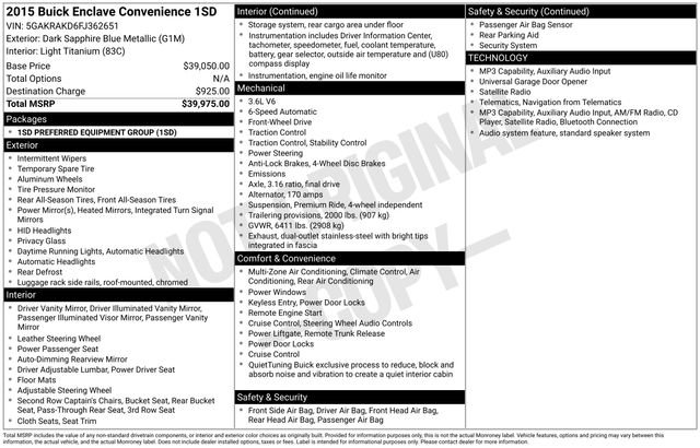 Used 2015 Buick Enclave Convenience FWD image 36