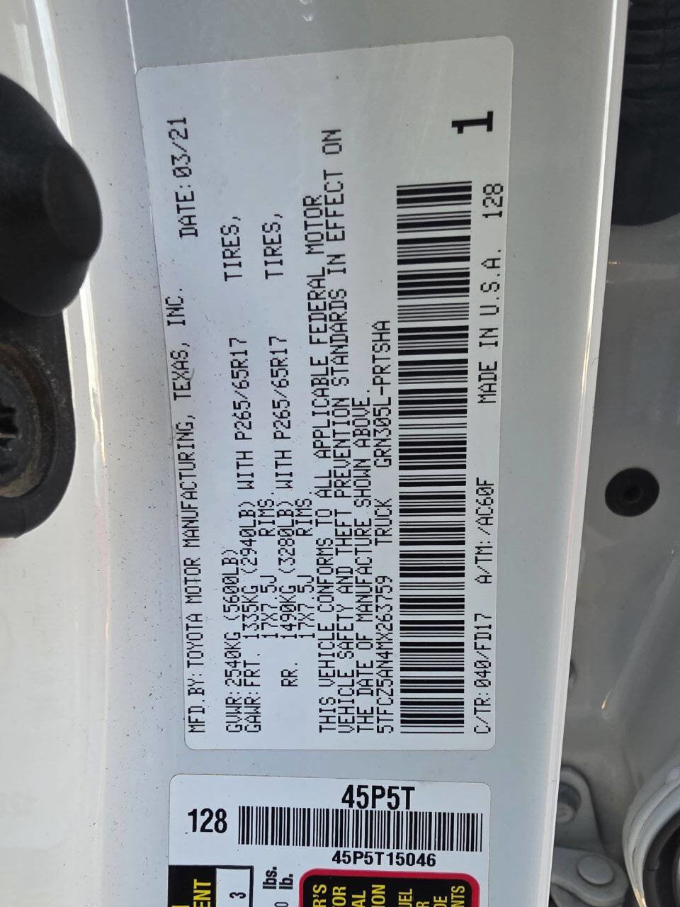 Used 2021 Toyota Tacoma TRD Sport w/ Technology Package image 21