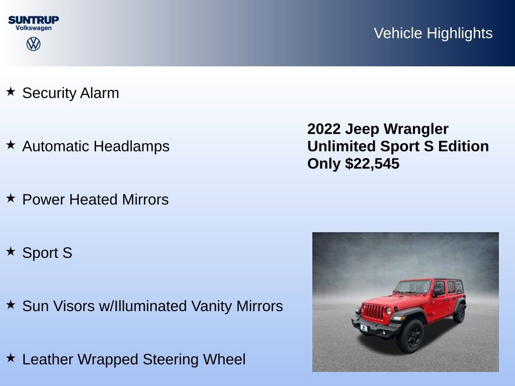 Used 2022 Jeep Wrangler Unlimited Sport image 16