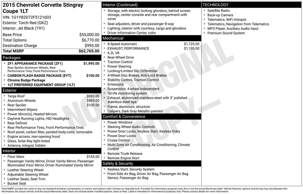 Used 2015 Chevrolet Corvette Stingray Coupe w/ ZF1 Appearance Package RWD image 38