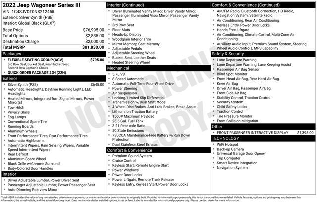 Used 2022 Jeep Wagoneer Series III w/ Flexible Seating Group image 38