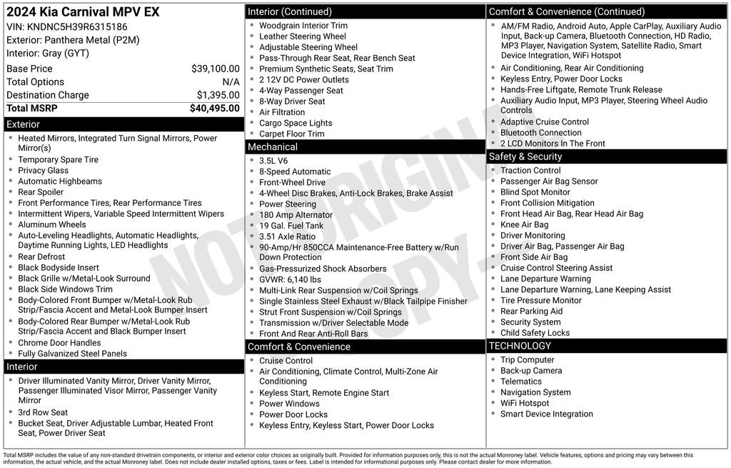 Used 2024 Kia Carnival EX image 12