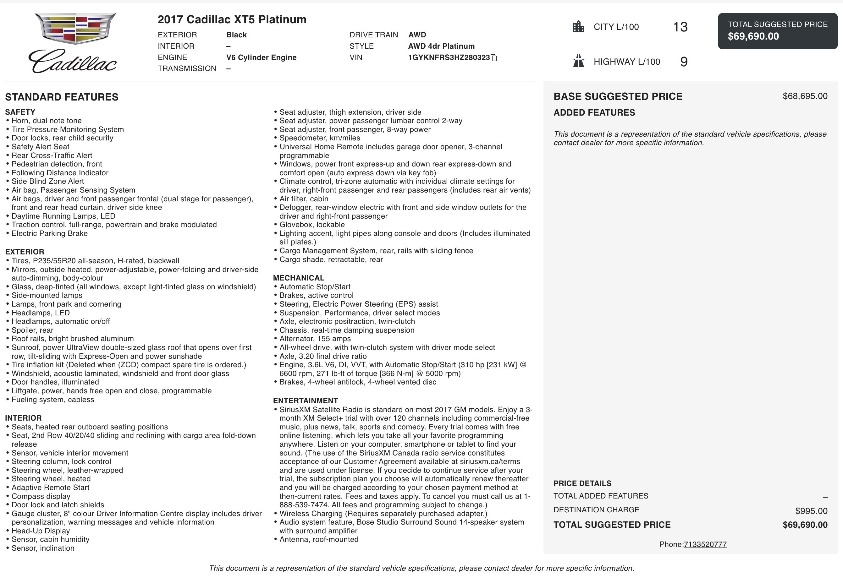 Used 2017 Cadillac XT5 Platinum AWD/4WD image 3