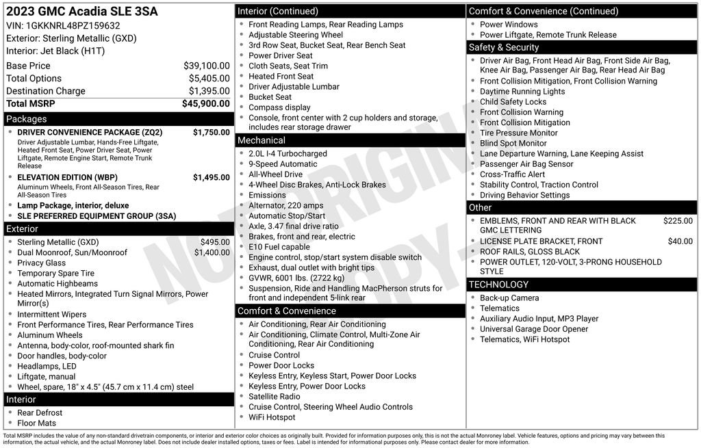 Used 2023 GMC Acadia SLE w/ Driver Convenience Package image 9