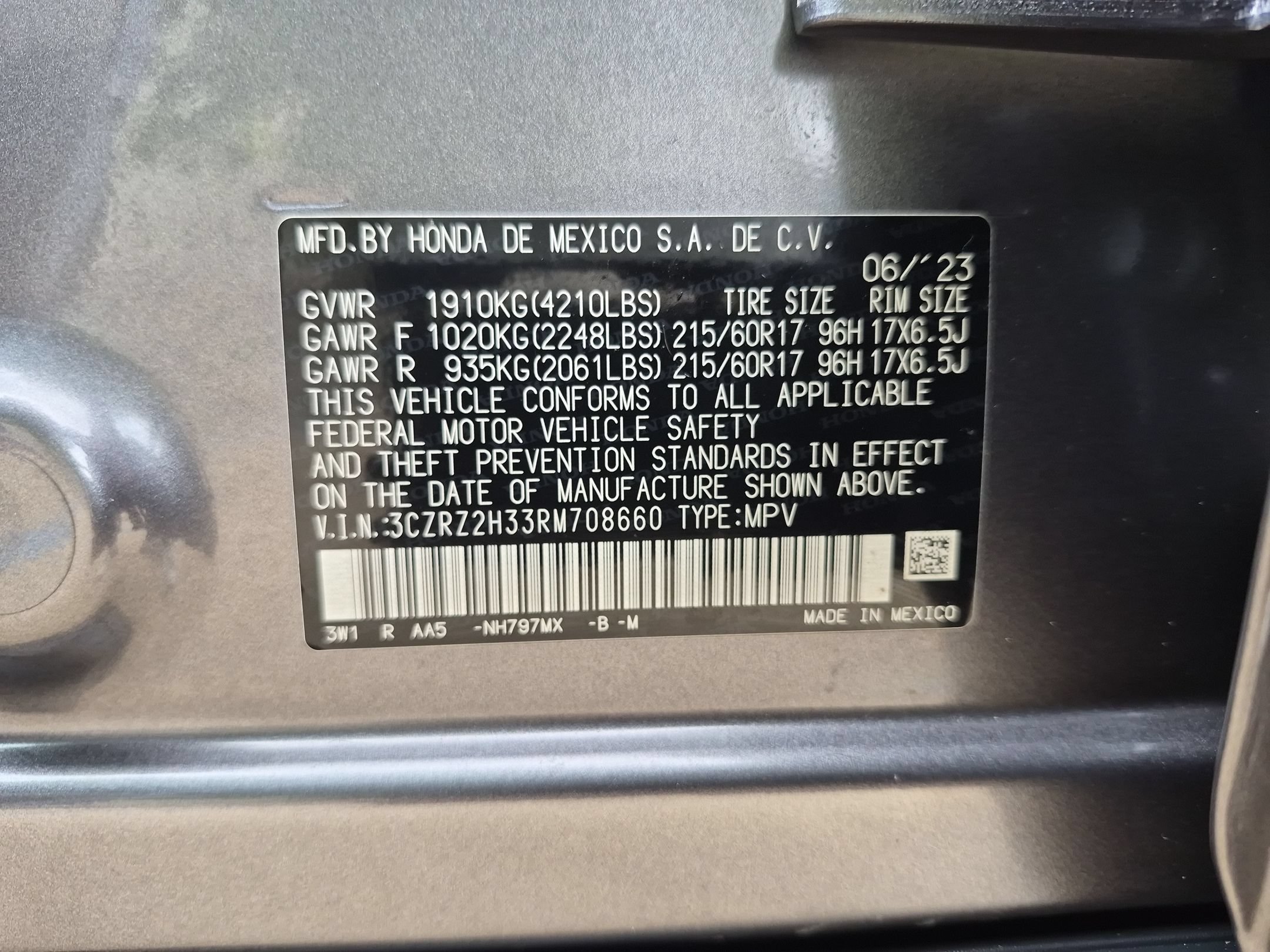 Certified 2024 Honda HR-V LX image 32