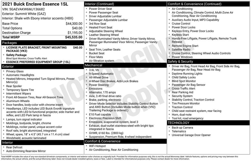 Used 2021 Buick Enclave Essence image 2