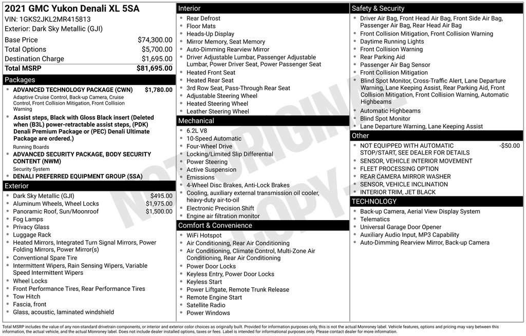 Certified 2021 GMC Yukon XL Denali w/ Advanced Technology Package AWD/4WD image 5