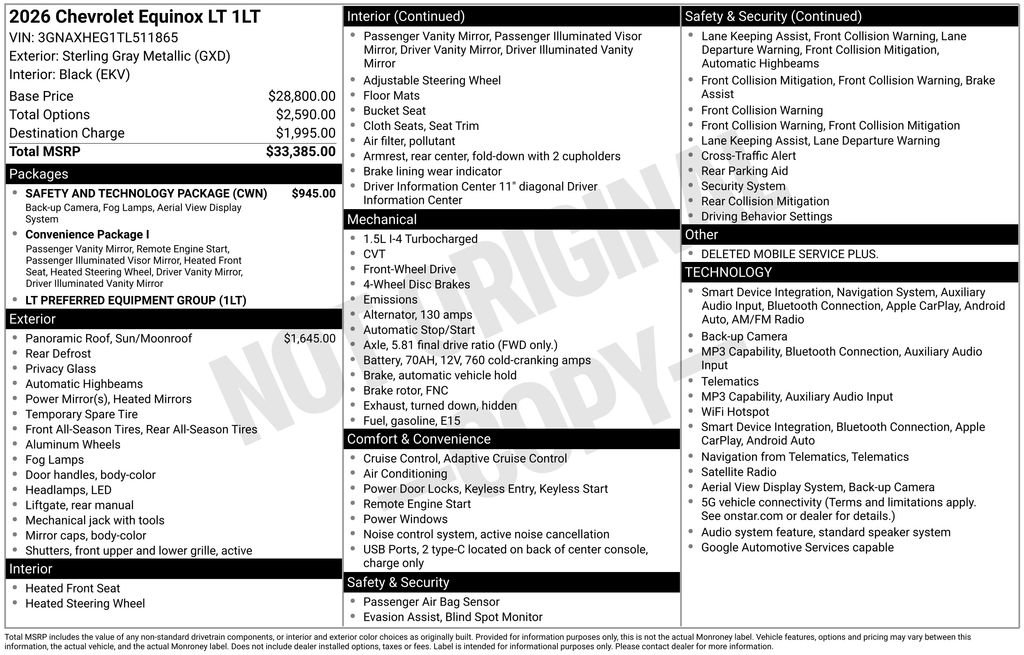 New 2026 Chevrolet Equinox LT w/ Safety and Technology Package FWD image 40