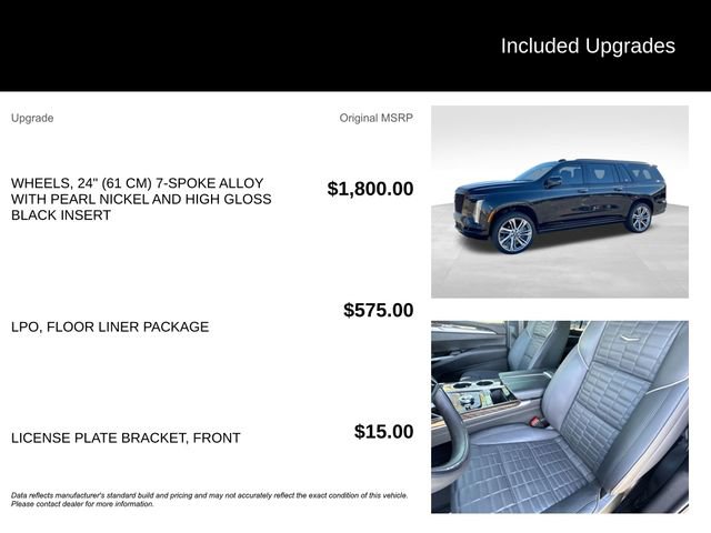 Certified 2025 Cadillac Escalade ESV Sport Platinum w/ LPO, Floor Liner Package image 5