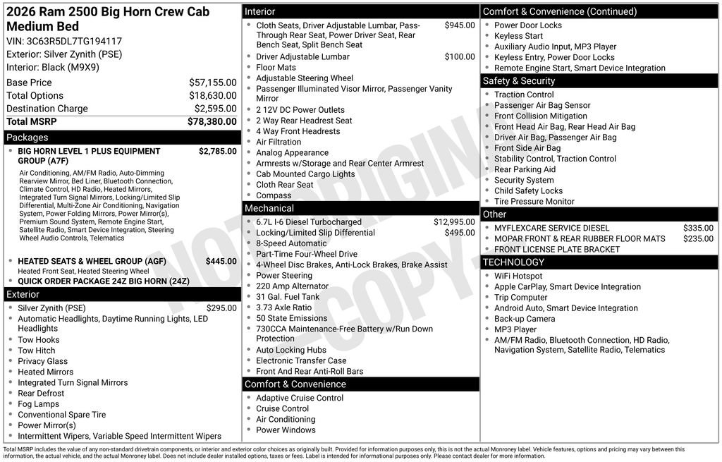 New 2026 RAM 2500 Big Horn image 6