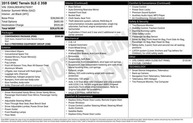 Used 2015 GMC Terrain SLE w/ Convenience Package image 5