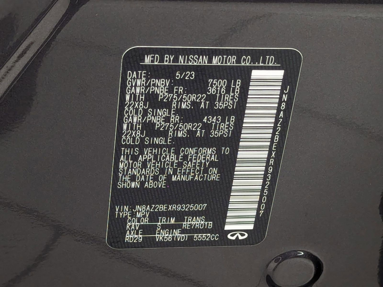 Used 2024 INFINITI QX80 Sensory image 18