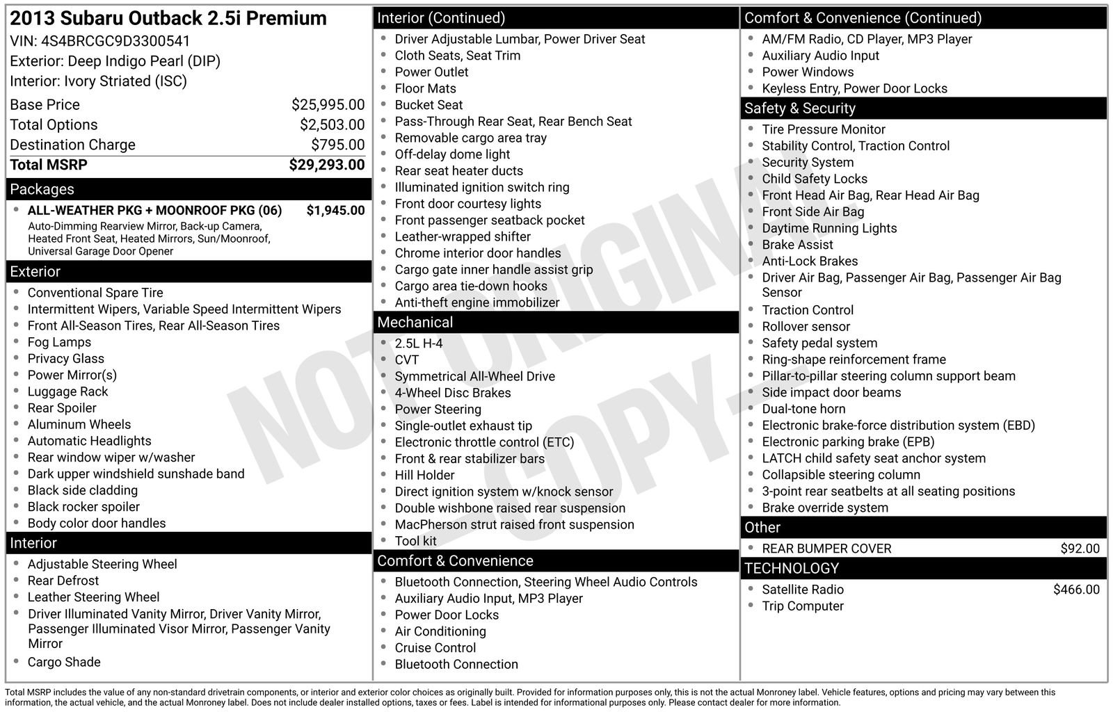 Used 2013 Subaru Outback 2.5i Premium image 17