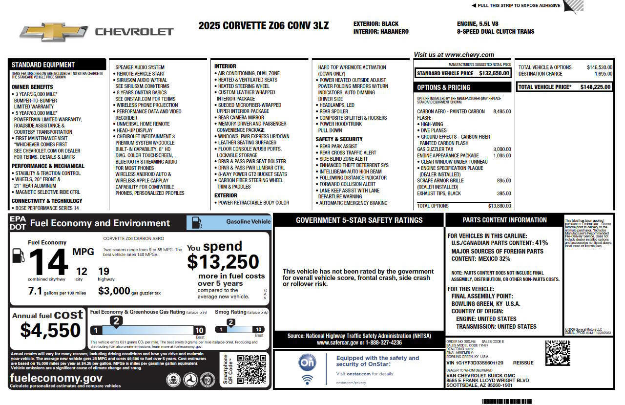 Used 2025 Chevrolet Corvette Z06 image 2