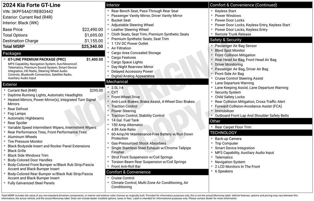 Used 2024 Kia Forte GT-Line w/ GT-Line Premium Package FWD image 11