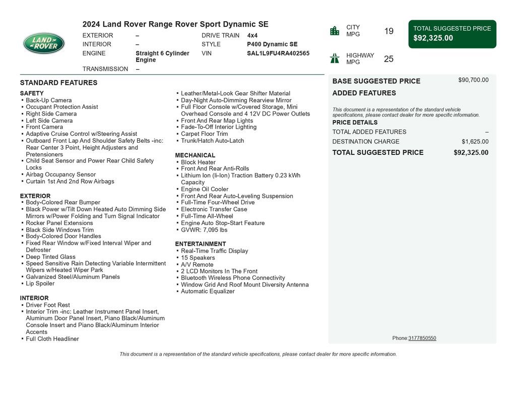 Used 2024 Land Rover Range Rover Sport Dynamic SE image 12