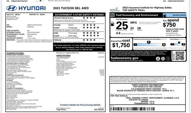 Used 2023 Hyundai Tucson SEL w/ Convenience Package image 25