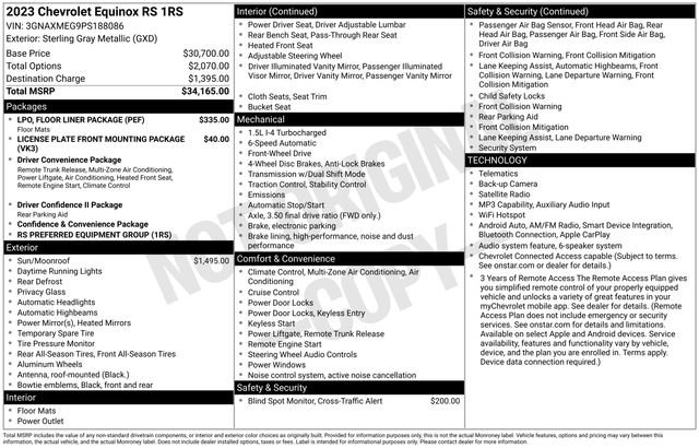 Certified 2023 Chevrolet Equinox RS w/ LPO, Floor Liner Package FWD image 15
