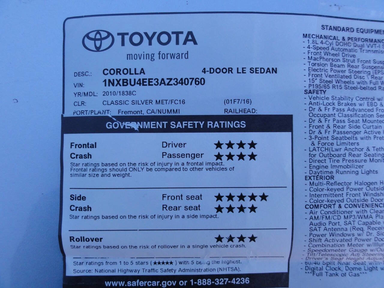 Used 2010 Toyota Corolla LE image 33