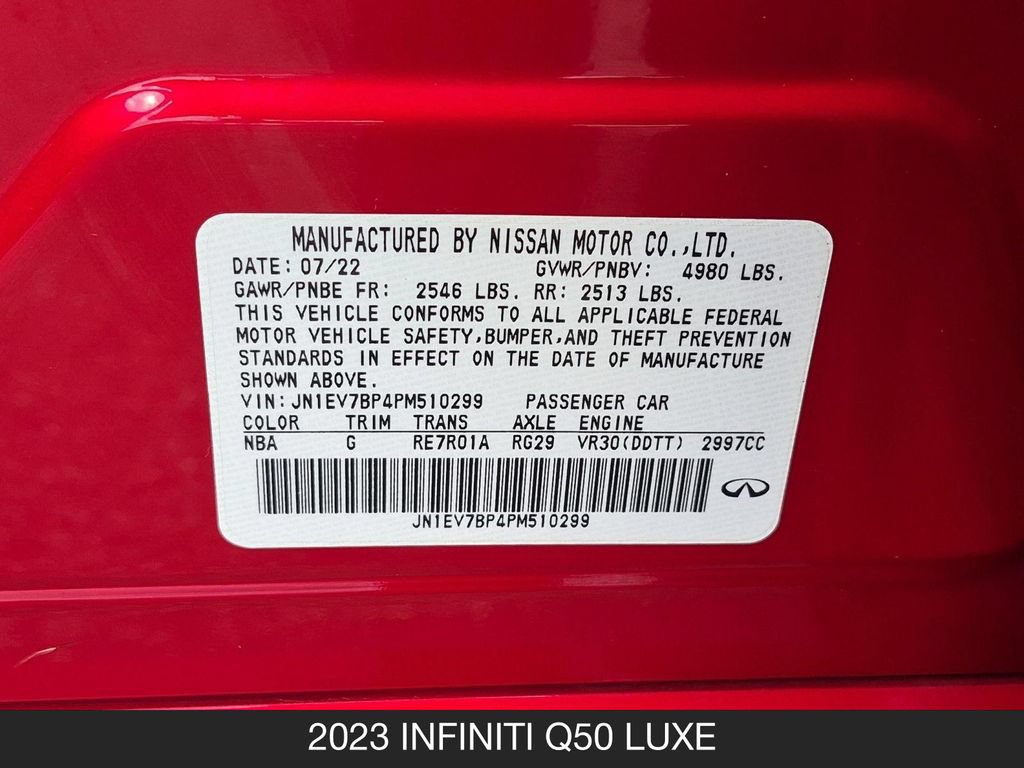Used 2023 INFINITI Q50 Luxe w/ Cargo Package RWD image 27