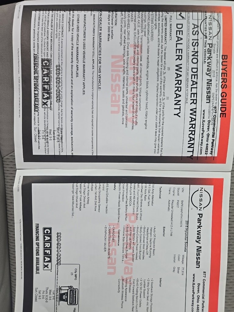 Used 2015 Hyundai Sonata SE w/ Option Group 09 image 34