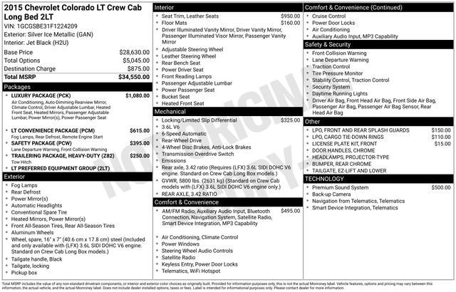 Used 2015 Chevrolet Colorado LT w/ Luxury Package image 6