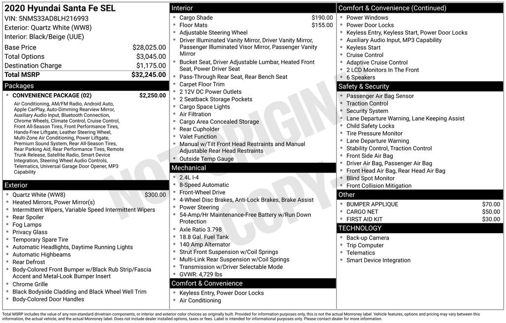 Used 2020 Hyundai Santa Fe SEL w/ Convenience Package image 37