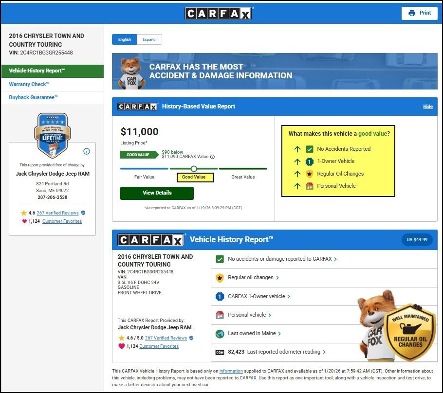 Used 2016 Chrysler Town & Country Touring w/ Driver Convenience Group image 13