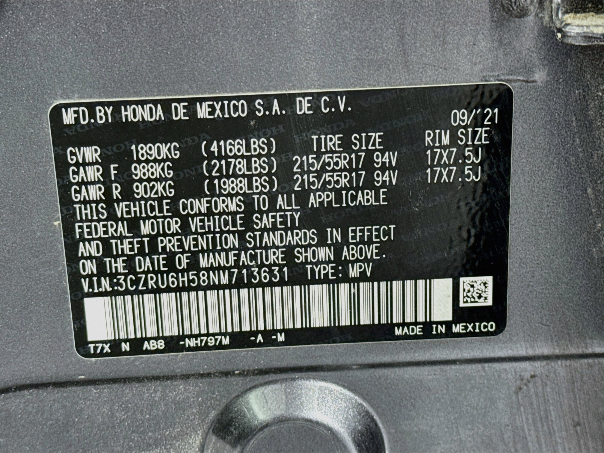 Certified 2022 Honda HR-V EX image 30