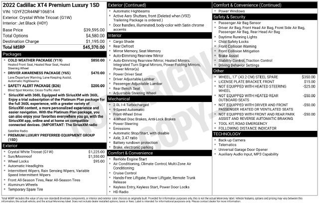 Used 2022 Cadillac XT4 Premium Luxury w/ Cold Weather Package FWD image 32