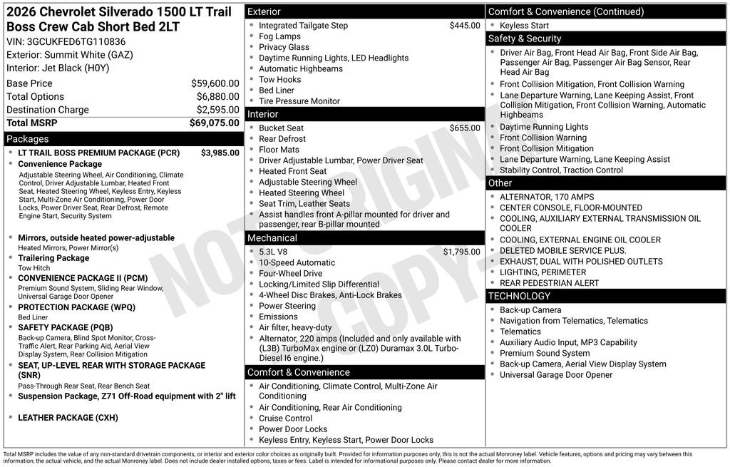 Used 2026 Chevrolet Silverado 1500 LT Trail Boss w/ LT Trail Boss Premium Package image 6