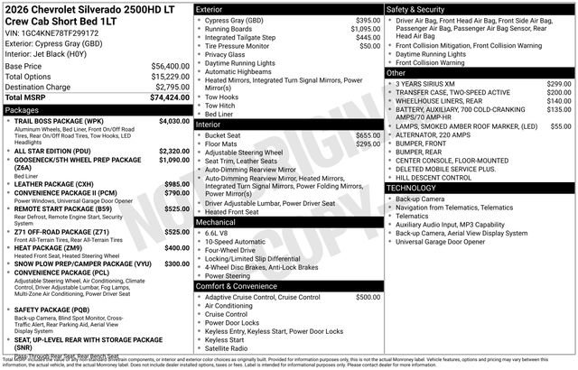 New 2026 Chevrolet Silverado 2500 LT w/ Trail Boss Package AWD/4WD image 6