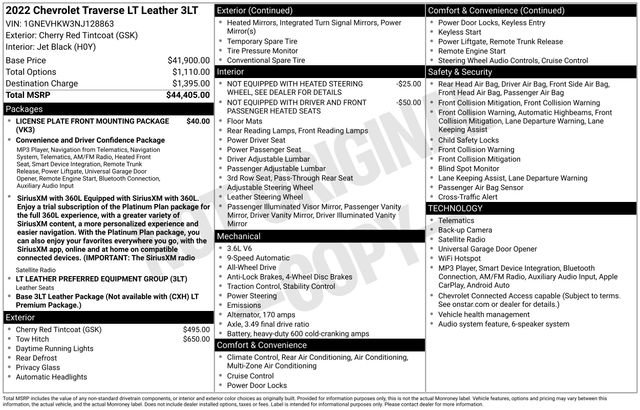 Used 2022 Chevrolet Traverse LT AWD/4WD image 41