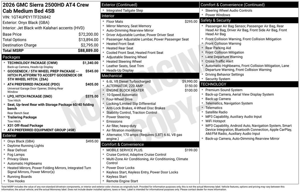 New 2026 GMC Sierra 2500 AT4 w/ Technology Package AWD/4WD image 4