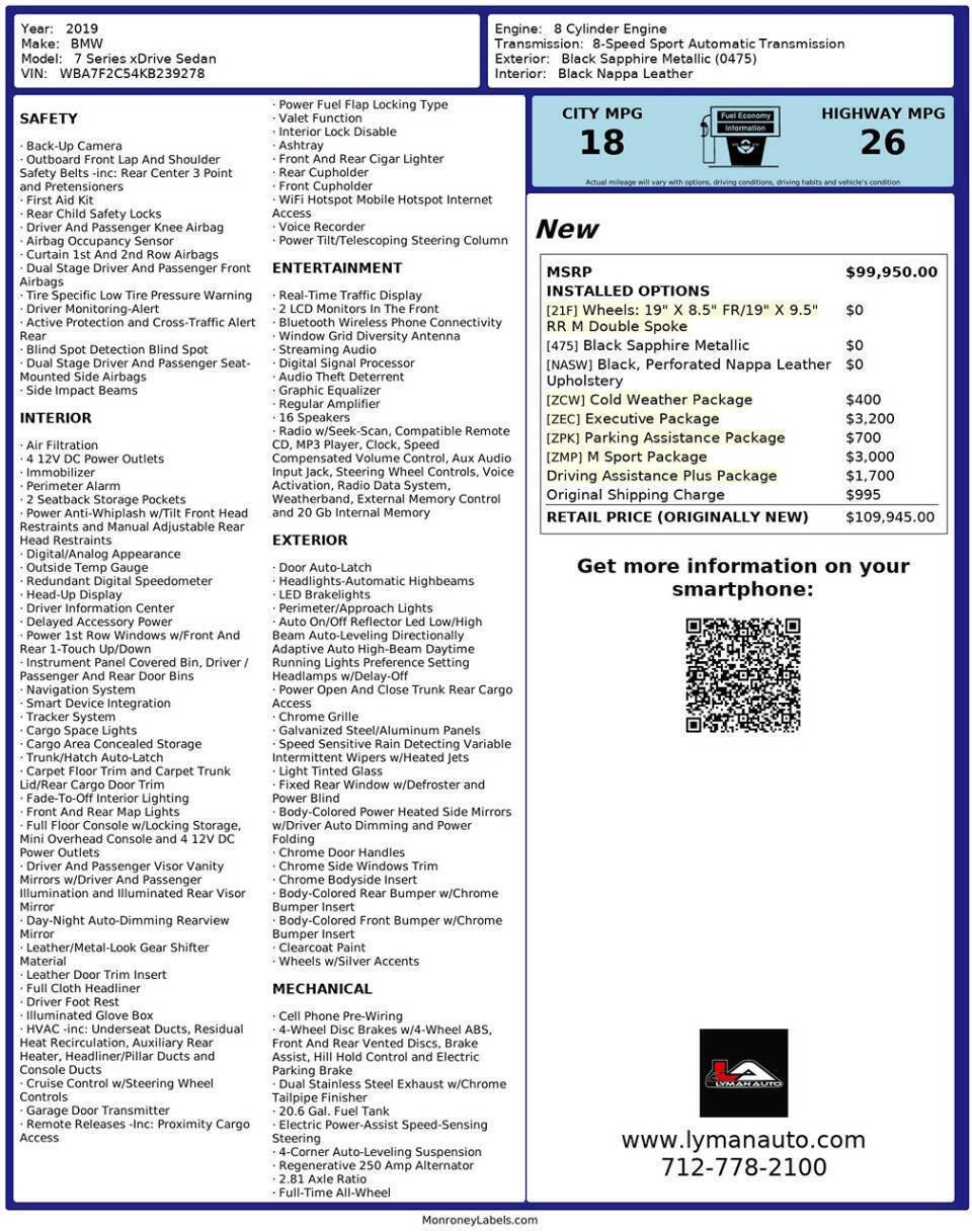 Used 2019 BMW 750i xDrive image 37