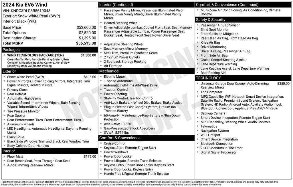 Certified 2024 Kia EV6 Wind w/ Wind Technology Package AWD/4WD image 41