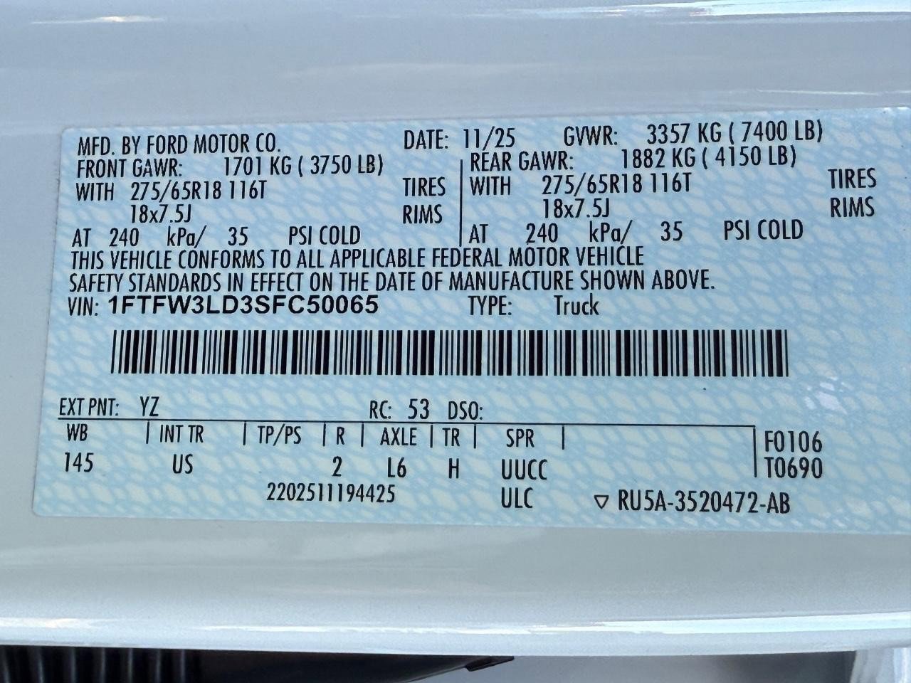 New 2025 Ford F150 XLT w/ Equipment Group 302A MID image 21