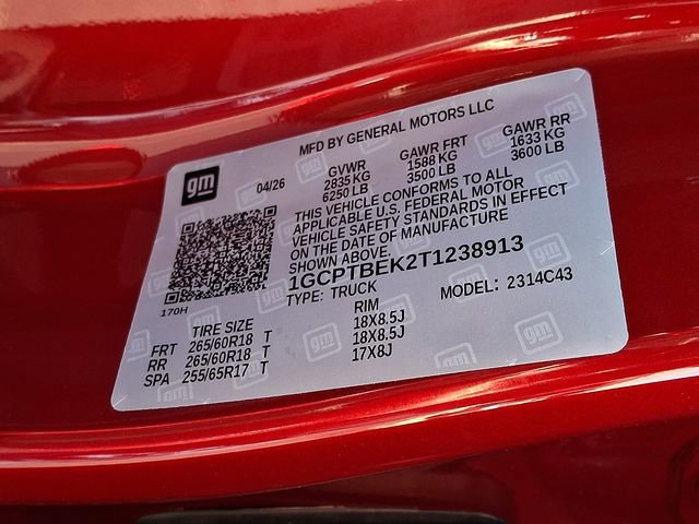 New 2026 Chevrolet Colorado W/T w/ WT Custom Package AWD/4WD image 21
