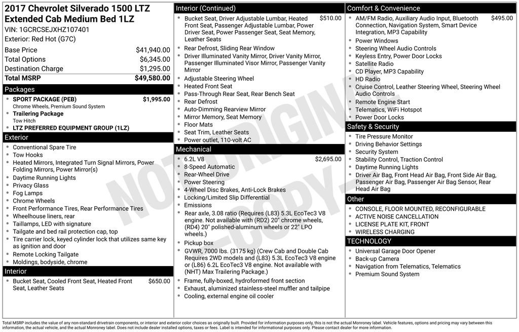 Used 2017 Chevrolet Silverado 1500 LTZ w/ Sport Package RWD image 30