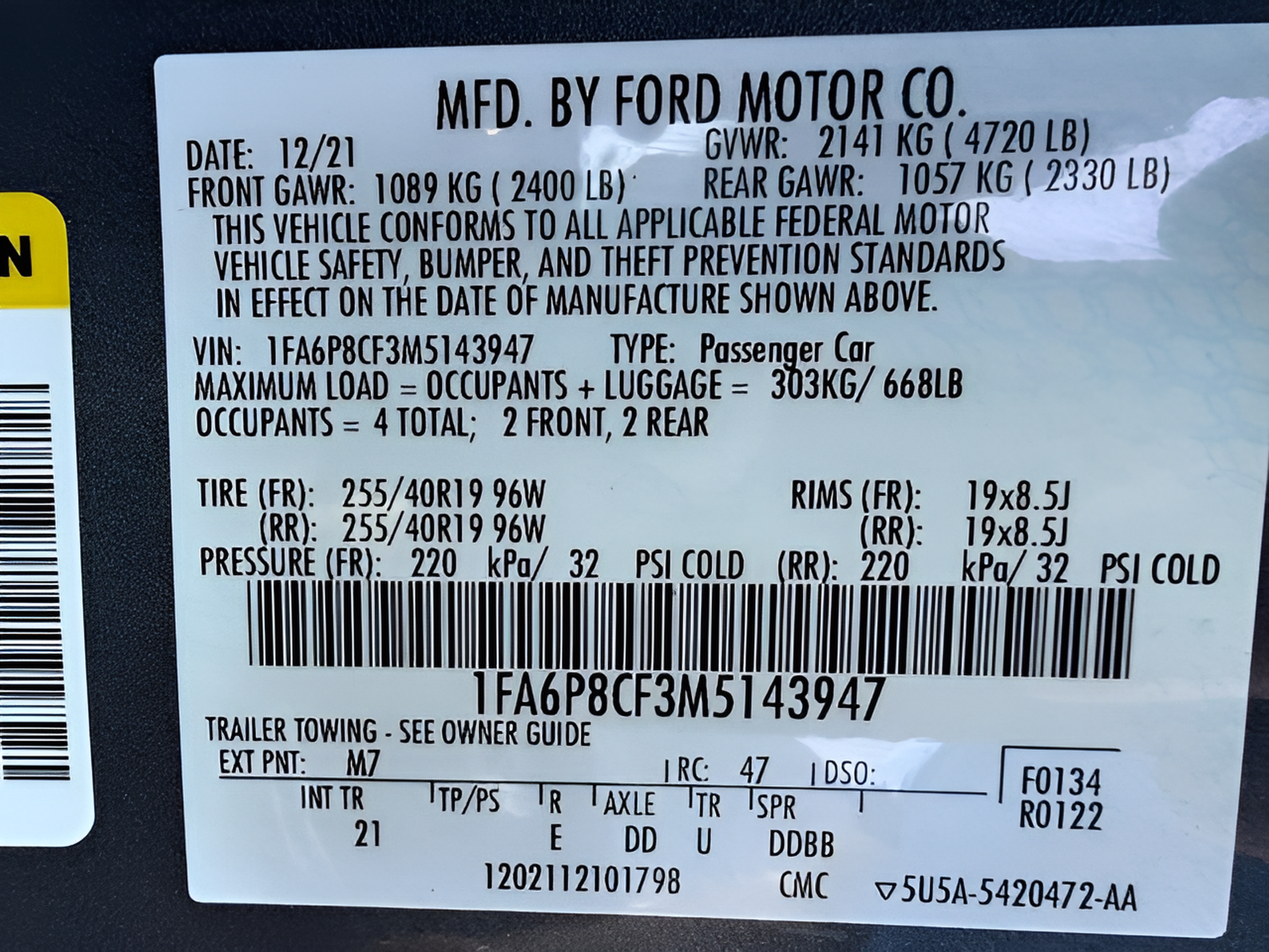 Used 2021 Ford Mustang GT w/ Equipment Group 301A RWD image 30