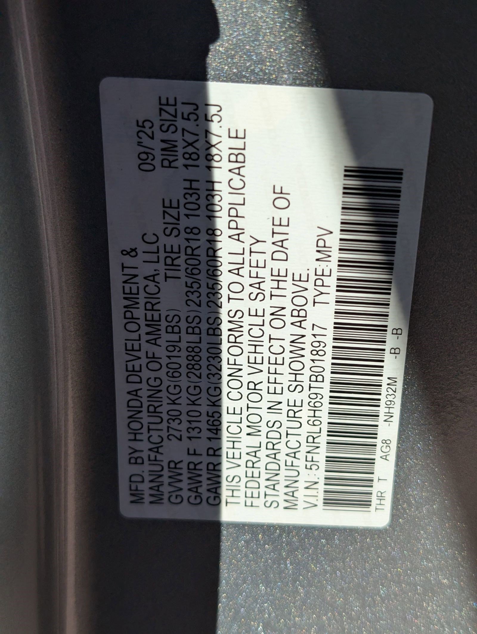 New 2026 Honda Odyssey EX-L image 20