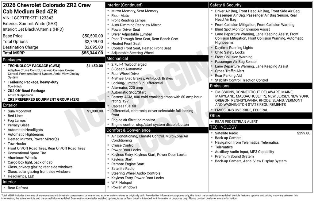 New 2026 Chevrolet Colorado ZR2 w/ Technology Package image 32