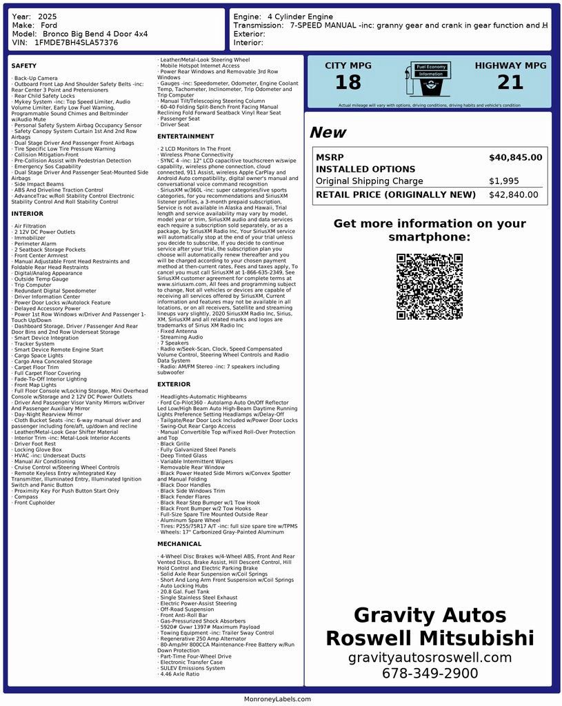 Used 2025 Ford Bronco Big Bend image 3