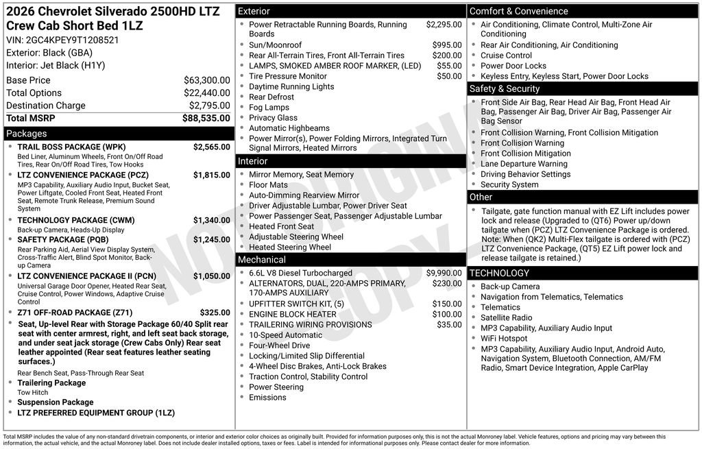 New 2026 Chevrolet Silverado 2500 LTZ w/ Trail Boss Package AWD/4WD image 46