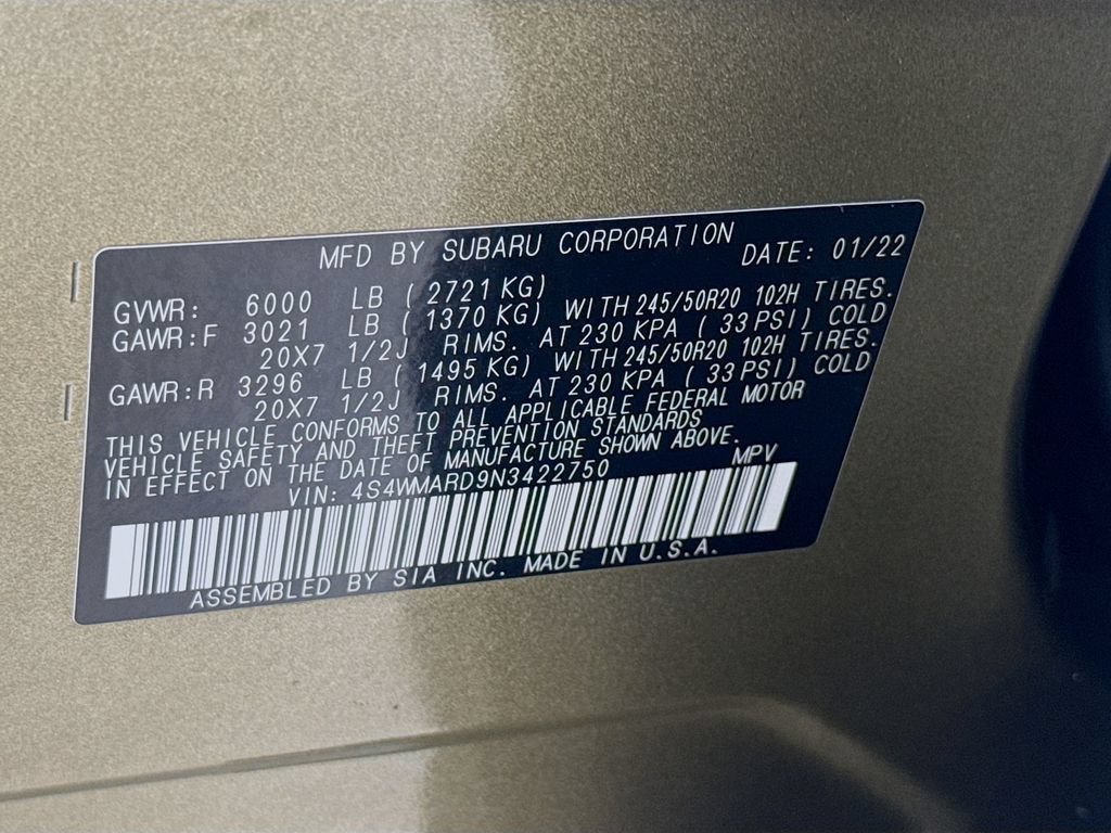 Certified 2022 Subaru Ascent Touring w/ Popular Package #2A AWD/4WD image 28