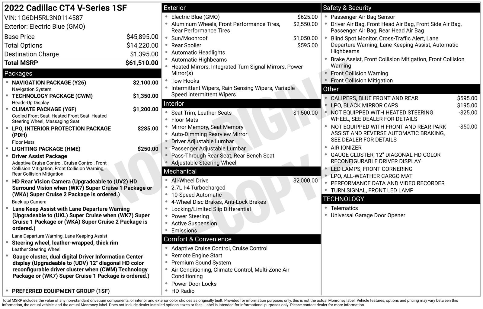 Used 2022 Cadillac CT4 V w/ Navigation Package image 16