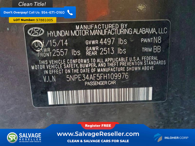 Used 2015 Hyundai Sonata Limited image 16